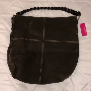 Brown Faux Suede shoulder bag